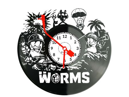 Worms Gra Zegar Ścienny Płyta Winylowa Prezent Upominek Urodziny Dla Niej Dla Niego EVEVO evevo.pl V0010