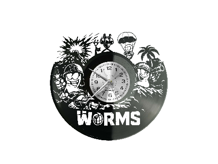 Worms Gra Zegar Ścienny Płyta Winylowa Prezent Upominek Urodziny Dla Niej Dla Niego EVEVO evevo.pl V0010