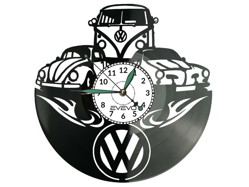 Volkswagen VW Zegar Ścienny Płyta Winylowa Prezent Upominek Urodziny Dla Niej Dla Niego EVEVO evevo.pl W0069