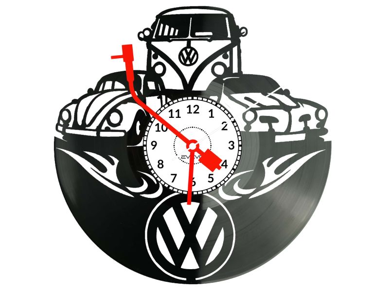 Volkswagen VW Zegar Ścienny Płyta Winylowa Prezent Upominek Urodziny Dla Niej Dla Niego EVEVO evevo.pl W0069