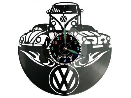 Volkswagen VW Zegar Ścienny Płyta Winylowa Prezent Upominek Urodziny Dla Niej Dla Niego EVEVO evevo.pl W0069