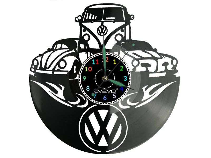 Volkswagen VW Zegar Ścienny Płyta Winylowa Prezent Upominek Urodziny Dla Niej Dla Niego EVEVO evevo.pl W0069