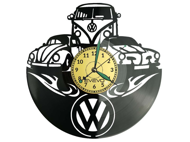Volkswagen VW Zegar Ścienny Płyta Winylowa Prezent Upominek Urodziny Dla Niej Dla Niego EVEVO evevo.pl W0069