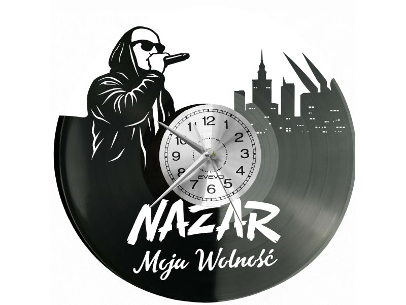 Nazar Moja Wolność Płyta Winylowa Zegar Ścienny Prezent Upominek Urodziny Dla Niej Dla Niego EVEVO evevo.pl Z0119