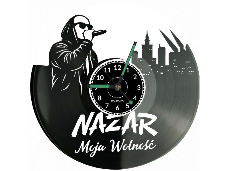 Nazar Moja Wolność Płyta Winylowa Zegar Ścienny Prezent Upominek Urodziny Dla Niej Dla Niego EVEVO evevo.pl Z0119