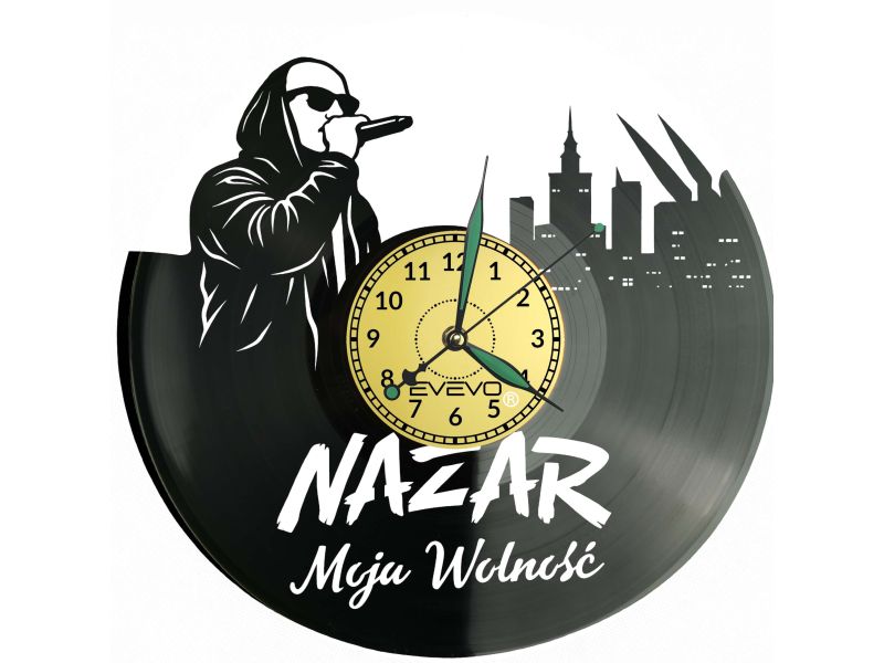 Nazar Moja Wolność Płyta Winylowa Zegar Ścienny Prezent Upominek Urodziny Dla Niej Dla Niego EVEVO evevo.pl Z0119