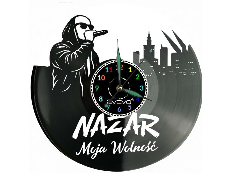 Nazar Moja Wolność Płyta Winylowa Zegar Ścienny Prezent Upominek Urodziny Dla Niej Dla Niego EVEVO evevo.pl Z0119