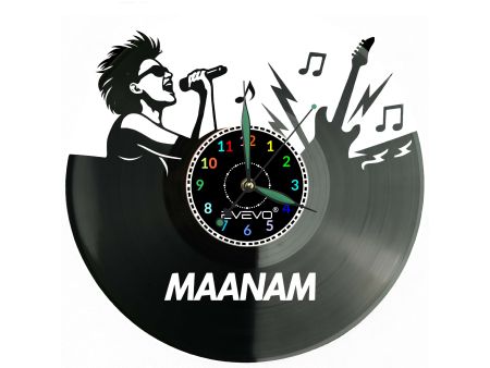 Mannam Płyta Winylowa Zegar Ścienny Prezent Upominek Urodziny Dla Niej Dla Niego EVEVO evevo.pl Z0121