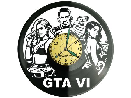 GTA 6 Gra PS6 Xbox PS5 Płyta Winylowa Zegar Ścienny Prezent Upominek Urodziny Dla Niej Dla Niego EVEVO evevo.pl Z0125