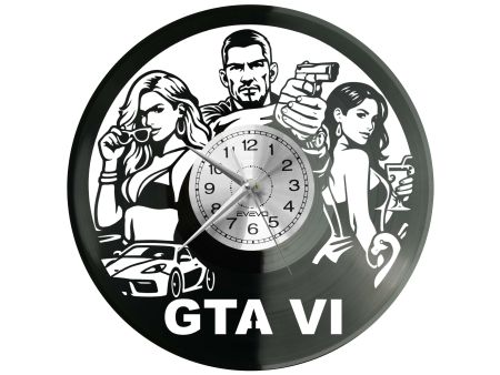 GTA 6 Gra PS6 Xbox PS5 Płyta Winylowa Zegar Ścienny Prezent Upominek Urodziny Dla Niej Dla Niego EVEVO evevo.pl Z0125