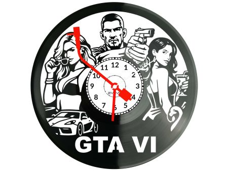 GTA 6 Gra PS6 Xbox PS5 Płyta Winylowa Zegar Ścienny Prezent Upominek Urodziny Dla Niej Dla Niego EVEVO evevo.pl Z0125