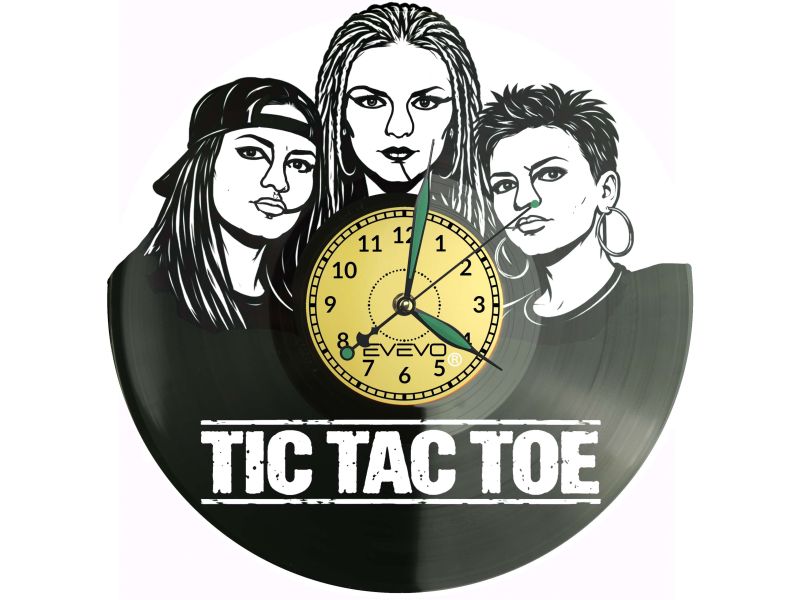 Tik Tac Toe Płyta Winylowa Zegar Ścienny Prezent Upominek Urodziny Dla Niej Dla Niego EVEVO evevo.pl Z0145