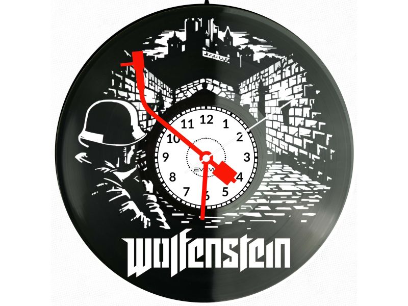 Wolfenstein Gra Płyta Winylowa Zegar Ścienny Prezent Upominek Urodziny Dla Niej Dla Niego EVEVO evevo.pl V0025