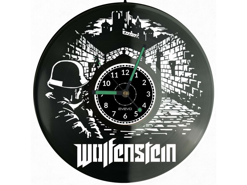 Wolfenstein Gra Płyta Winylowa Zegar Ścienny Prezent Upominek Urodziny Dla Niej Dla Niego EVEVO evevo.pl V0025