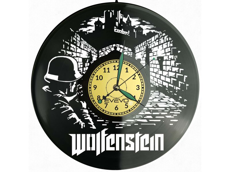 Wolfenstein Gra Płyta Winylowa Zegar Ścienny Prezent Upominek Urodziny Dla Niej Dla Niego EVEVO evevo.pl V0025
