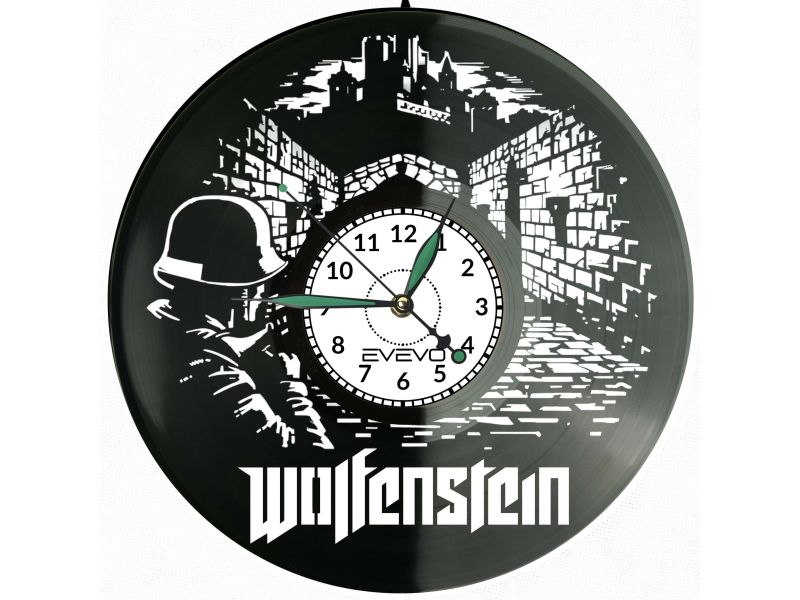 Wolfenstein Gra Płyta Winylowa Zegar Ścienny Prezent Upominek Urodziny Dla Niej Dla Niego EVEVO evevo.pl V0025