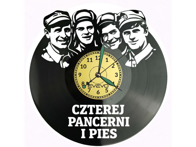Czterej Pancerni i Pies Winylowa Zegar Ścienny Prezent Upominek Urodziny Dla Niej Dla Niego EVEVO evevo.pl V0033