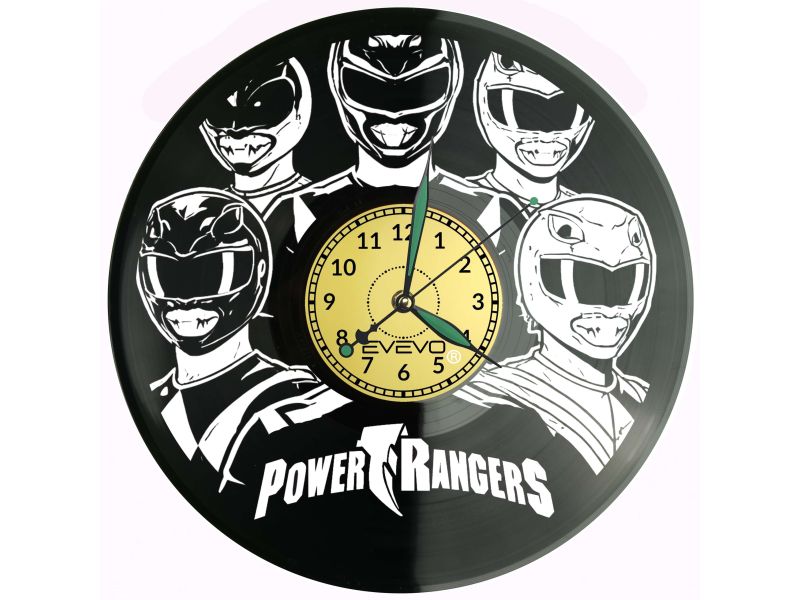 Power Rangers Serial Płyta Winylowa Zegar Ścienny Prezent Upominek Urodziny Dla Niej Dla Niego EVEVO evevo.pl V0037