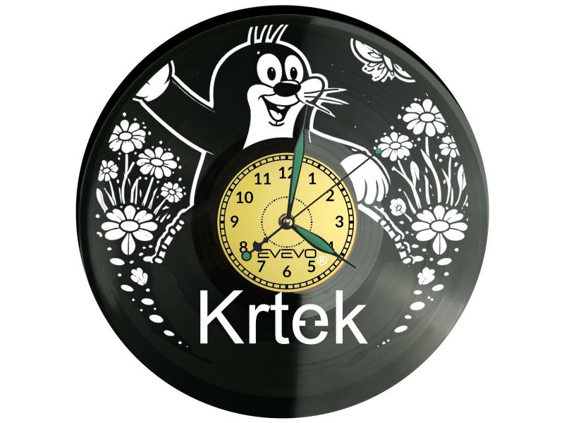 Krtek Bajka Płyta Winylowa Zegar Ścienny Prezent Upominek Urodziny Dla Niej Dla Niego EVEVO evevo.pl V0043
