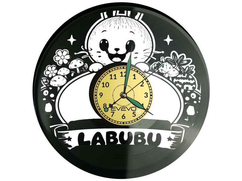Labubu płyta winylowa, Labubu zegar ścienny, Labubu prezent, Labubu upominek