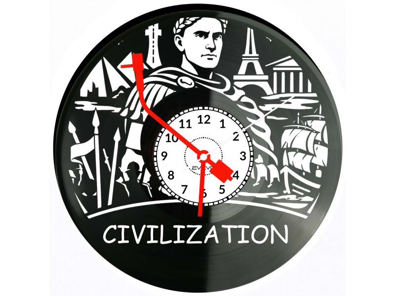 Civilization Gra Płyta Winylowa Zegar Ścienny Prezent Upominek Urodziny Dla Niej Dla Niego EVEVO evevo.pl V0048