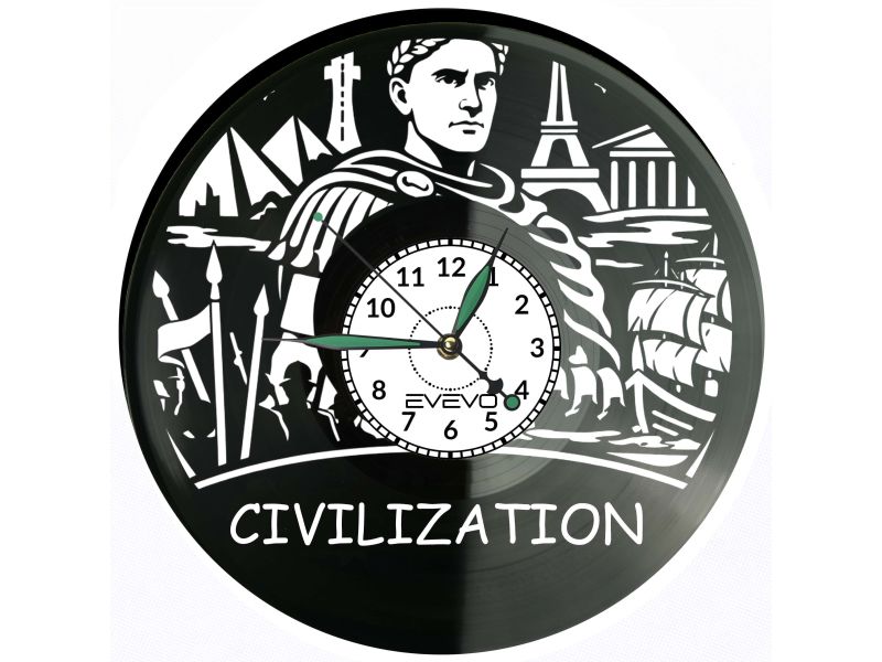Civilization Gra Płyta Winylowa Zegar Ścienny Prezent Upominek Urodziny Dla Niej Dla Niego EVEVO evevo.pl V0048