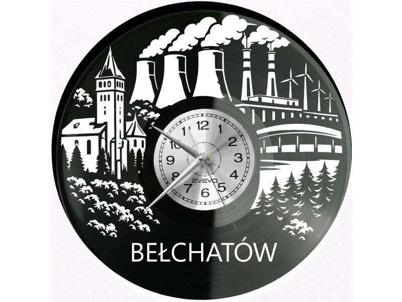 Bełchatów Płyta Winylowa Zegar Ścienny Prezent Upominek Urodziny Dla Niej Dla Niego EVEVO evevo.pl V0049