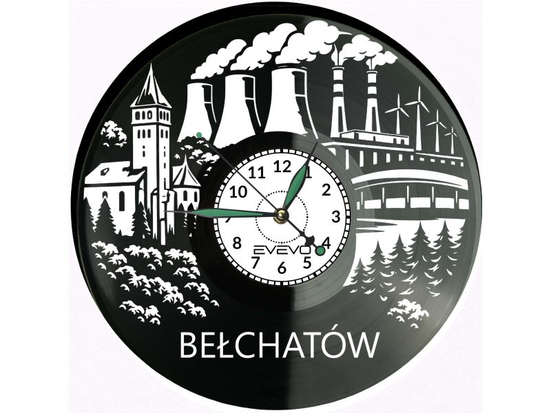 Bełchatów Płyta Winylowa Zegar Ścienny Prezent Upominek Urodziny Dla Niej Dla Niego EVEVO evevo.pl V0049