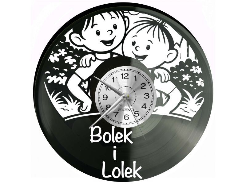 Bolek i Lolek Bajka Płyta Winylowa Zegar Ścienny Prezent Upominek Urodziny Dla Niej Dla Niego EVEVO evevo.pl V0051