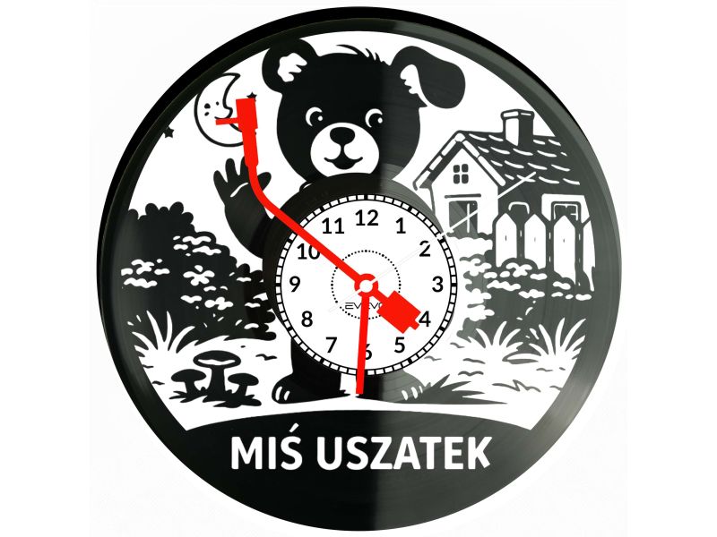 Miś Uszatek Bajka Płyta Winylowa Zegar Ścienny Prezent Upominek Urodziny Dla Niej Dla Niego EVEVO evevo.pl V0052