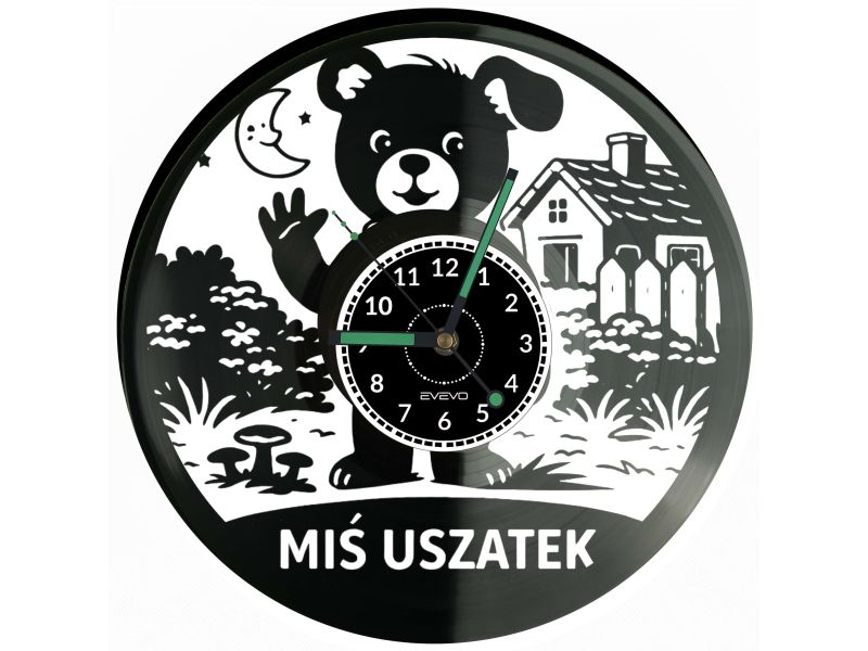 Miś Uszatek Bajka Płyta Winylowa Zegar Ścienny Prezent Upominek Urodziny Dla Niej Dla Niego EVEVO evevo.pl V0052