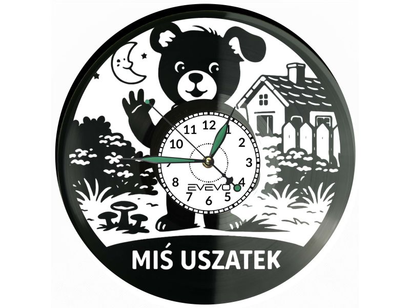 Miś Uszatek Bajka Płyta Winylowa Zegar Ścienny Prezent Upominek Urodziny Dla Niej Dla Niego EVEVO evevo.pl V0052