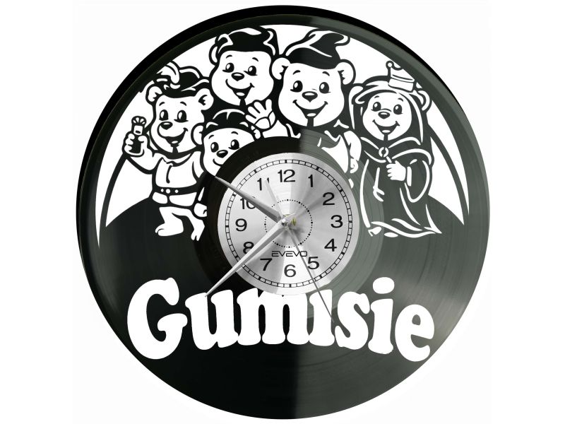 Gumisie Bajka Płyta Winylowa Zegar Ścienny Prezent Upominek Urodziny Dla Niej Dla Niego EVEVO evevo.pl V0053