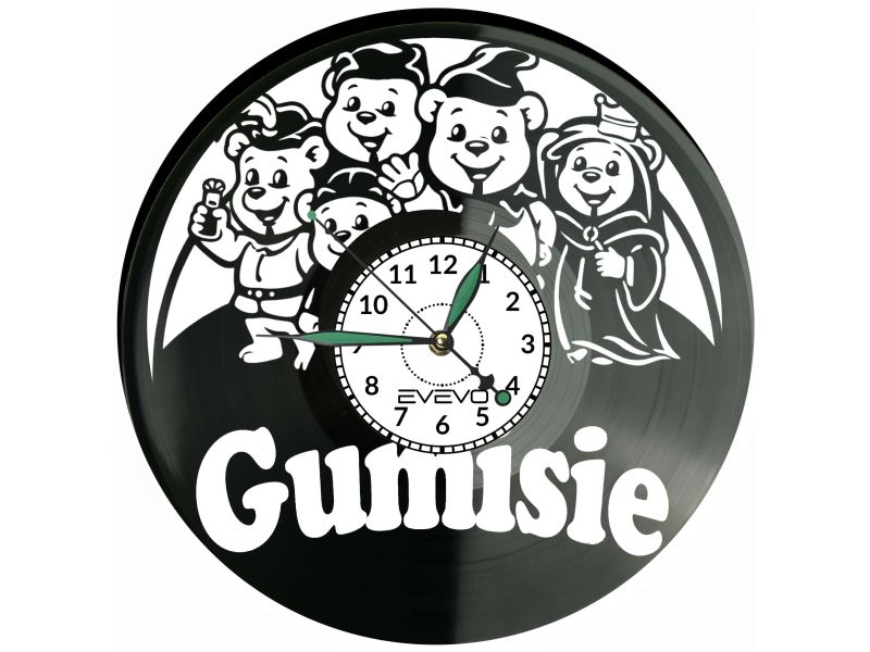 Gumisie Bajka Płyta Winylowa Zegar Ścienny Prezent Upominek Urodziny Dla Niej Dla Niego EVEVO evevo.pl V0053