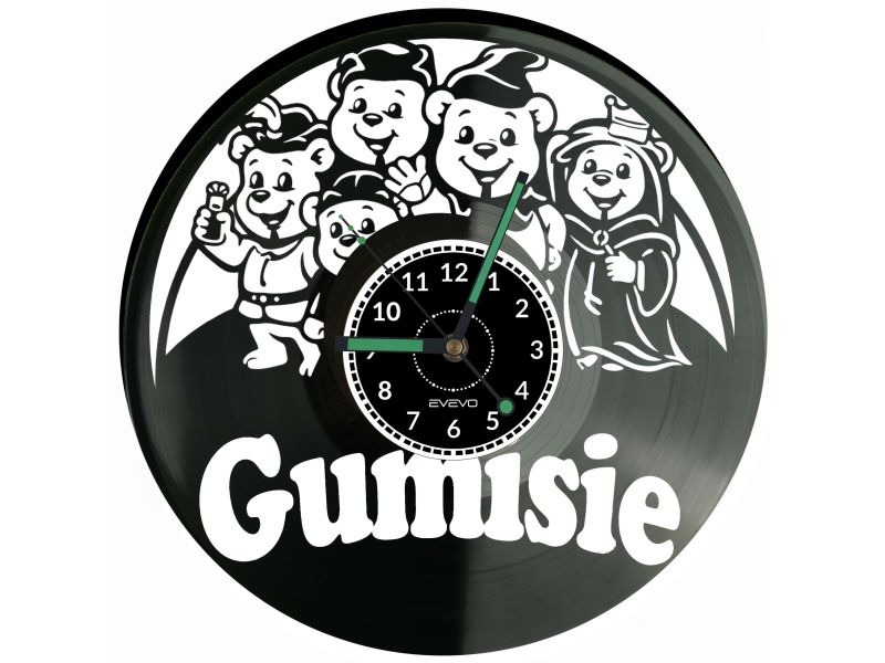 Gumisie Bajka Płyta Winylowa Zegar Ścienny Prezent Upominek Urodziny Dla Niej Dla Niego EVEVO evevo.pl V0053