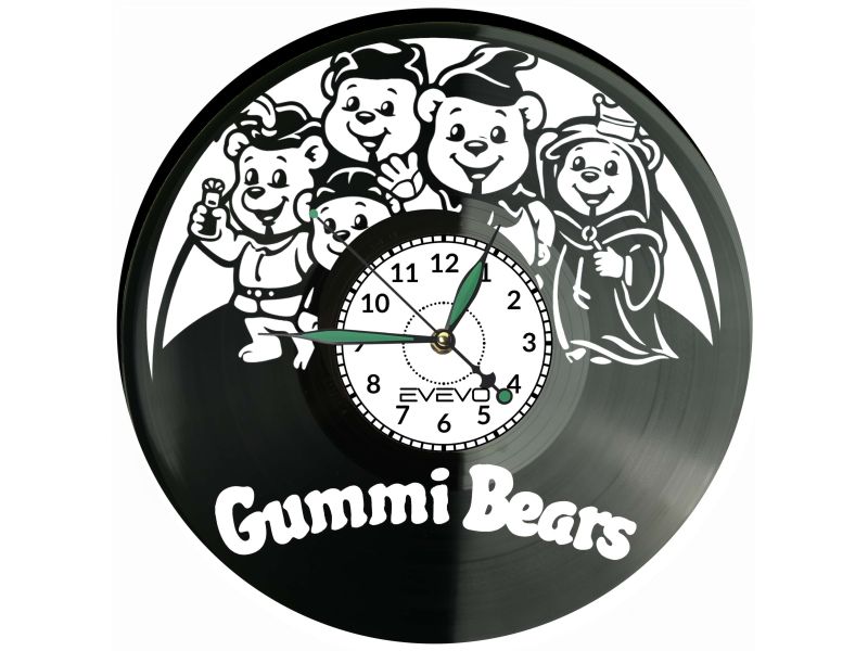 Gummi Bears Bajka Płyta Winylowa Zegar Ścienny Prezent Upominek Urodziny Dla Niej Dla Niego EVEVO evevo.pl V0053