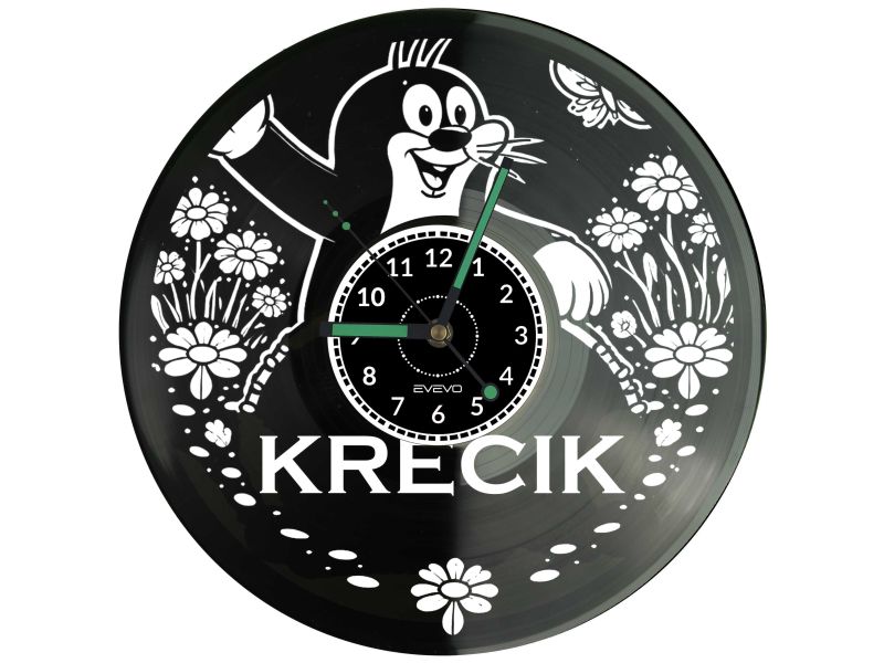 Krecik Bajka Płyta Winylowa Zegar Ścienny Prezent Upominek Urodziny Dla Niej Dla Niego EVEVO evevo.pl V0056