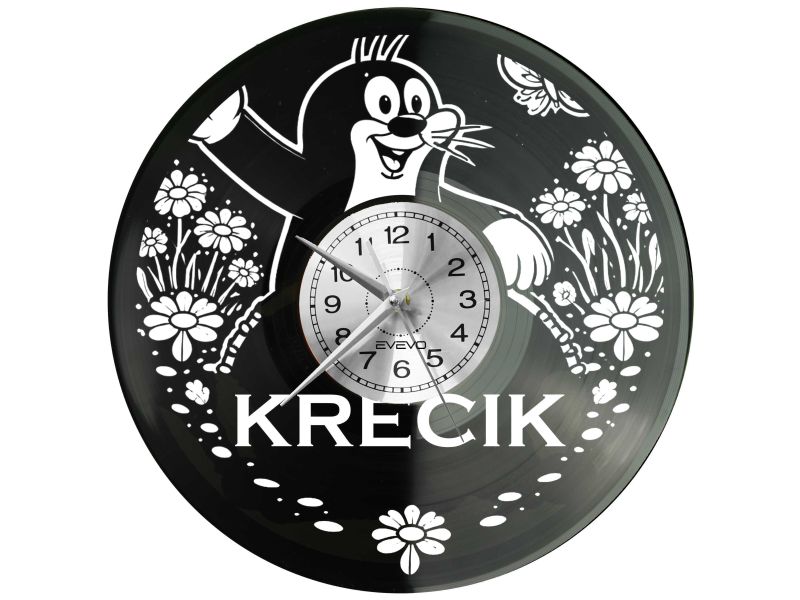 Krecik Bajka Płyta Winylowa Zegar Ścienny Prezent Upominek Urodziny Dla Niej Dla Niego EVEVO evevo.pl V0056