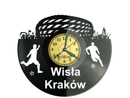 Wisła Kraków zegar ścienny z winylu! Wyjątkowa dekoracja stadionu i idealny prezent dla kibica Białej Gwiazdy