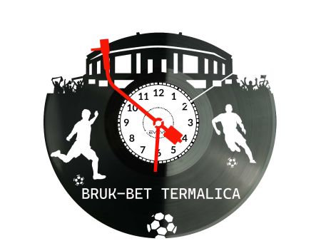 Bruk-Bet Termalica Zegar Ścienny Płyta Winylowa Dla Fana Na Prezent Urodziny Dla Niej Dla Niego Upominek S0002