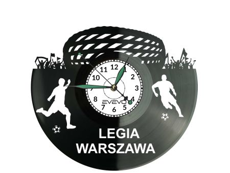 Legia Warszawa Zegar Ścienny Płyta Winylowa Nowoczesny Dekoracyjny Na Prezent Urodziny evevo.pl S0003