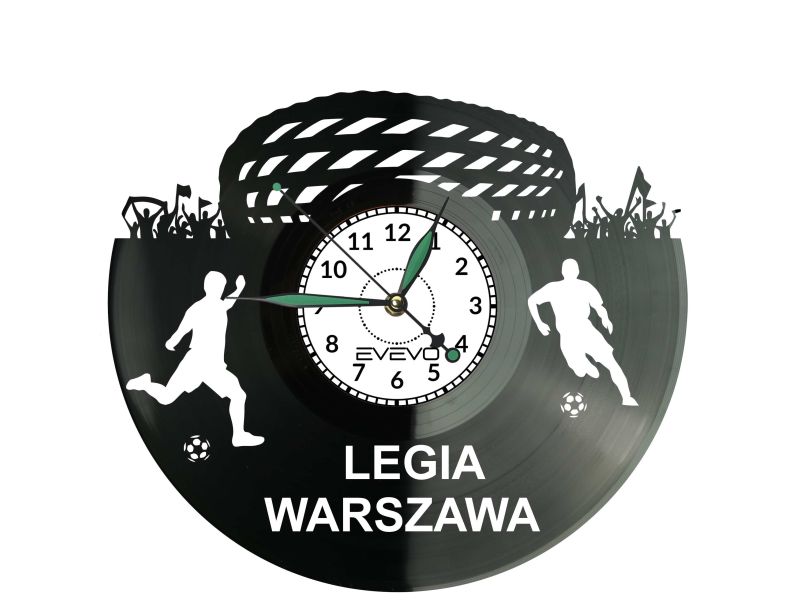 Legia Warszawa Zegar Ścienny Płyta Winylowa Nowoczesny Dekoracyjny Na Prezent Urodziny evevo.pl S0003