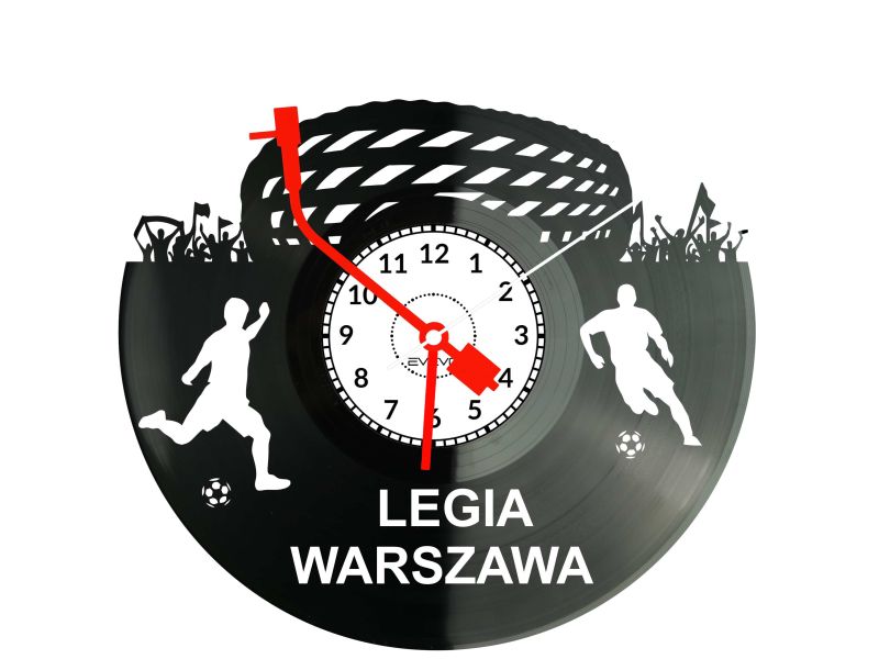 Legia Warszawa Zegar Ścienny Płyta Winylowa Nowoczesny Dekoracyjny Na Prezent Urodziny evevo.pl S0003