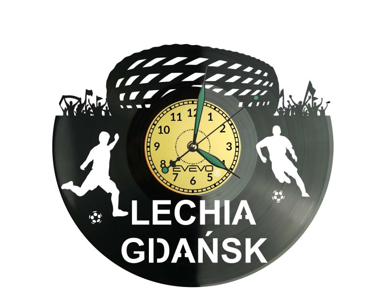Lechia Gdańsk Stadion Zegar Ścienny Płyta Winylowa Nowoczesny Dekoracyjny Na Prezent Urodziny
