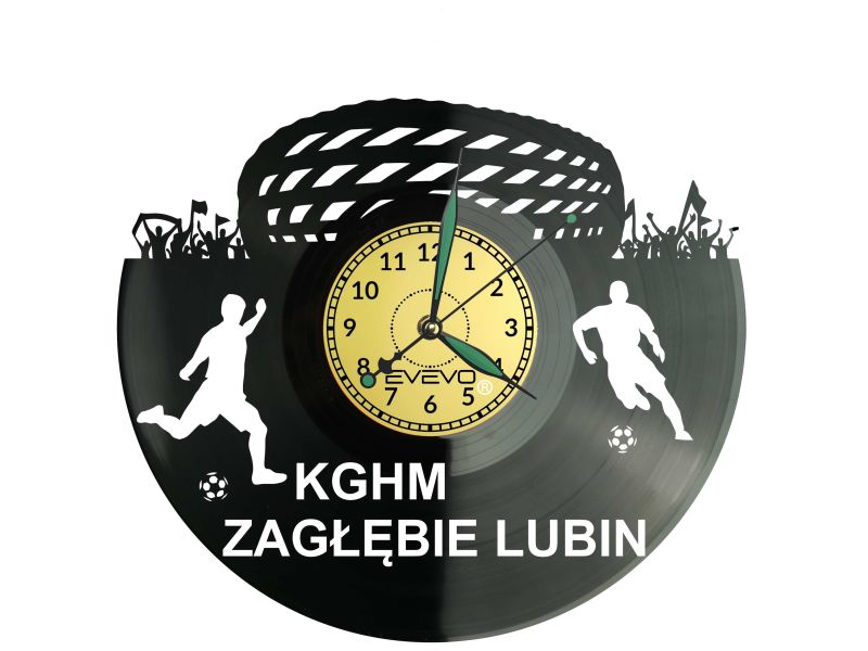 Zagłębie Lubin Stadion Zegar Ścienny Płyta Winylowa Nowoczesny Dekoracyjny Na Prezent Urodziny S0005