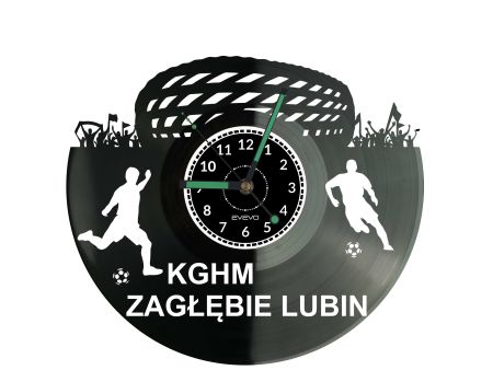 Zegar ścienny Zagłębie Lubin z winylu! Wyjątkowa dekoracja stadionu i idealny prezent dla fana.