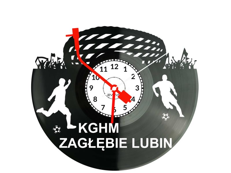 KGHM Zagłębie Lubin Stadion Zegar Ścienny Płyta Winylowa Nowoczesny Dekoracyjny Na Prezent Urodziny