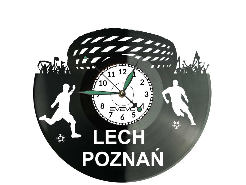 Lech Poznań Stadion Zegar Ścienny Płyta Winylowa Nowoczesny Dekoracyjny Na Prezent Urodziny
