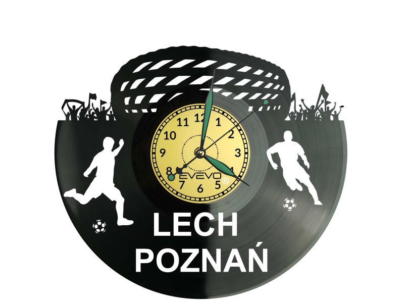 Lech Poznań Stadion Zegar Ścienny Płyta Winylowa Nowoczesny Dekoracyjny Na Prezent Urodziny