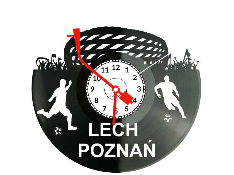 LECH POZNAŃ ZEGAR ŚCIENNY PŁYTA WINYLOWA PREZENT UPOMINEK URODZINY DLA NIEJ DLA NIEGO EVEVO EVEVO.PL S0007